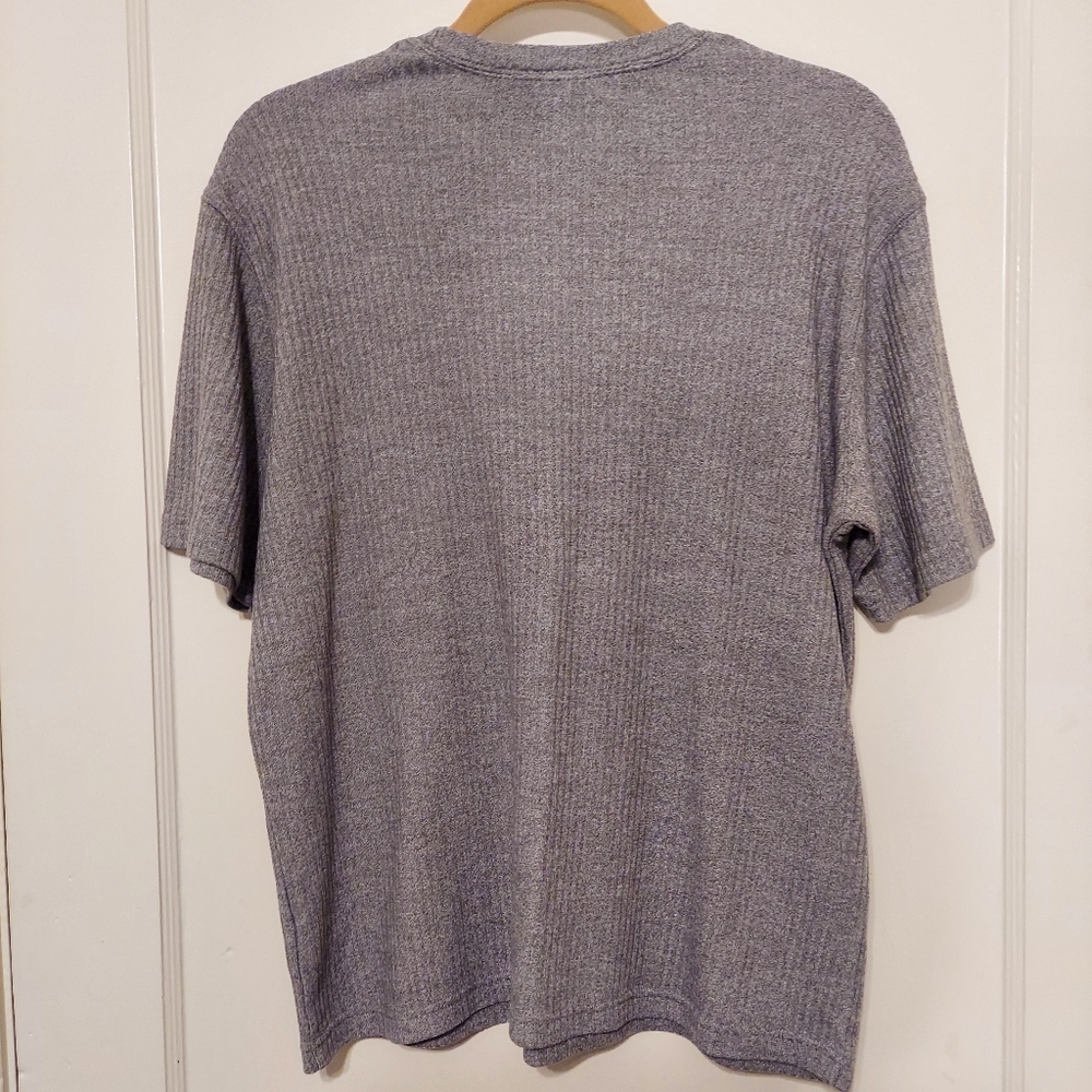 J. Ferrar Ribbed Knit Gray Short Sleeved Tee-Shirt men's size Medium - Picture 5 of 8